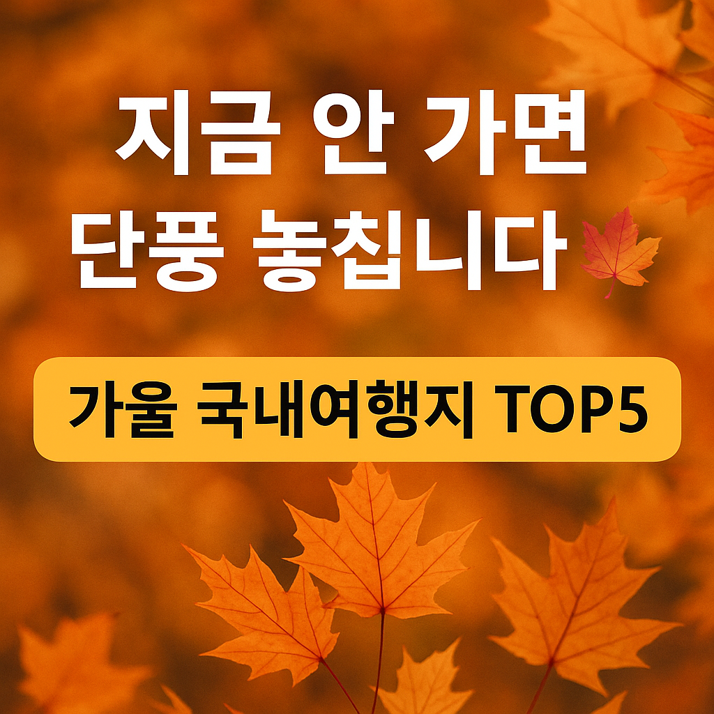 [가을 국내여행지] 지금 안 가면 단풍 다 놓칩니다! 인생샷 건지는 명소 TOP5
