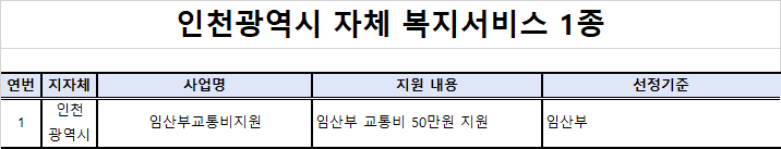 복지멤버쉽 안내 - 인천광역시