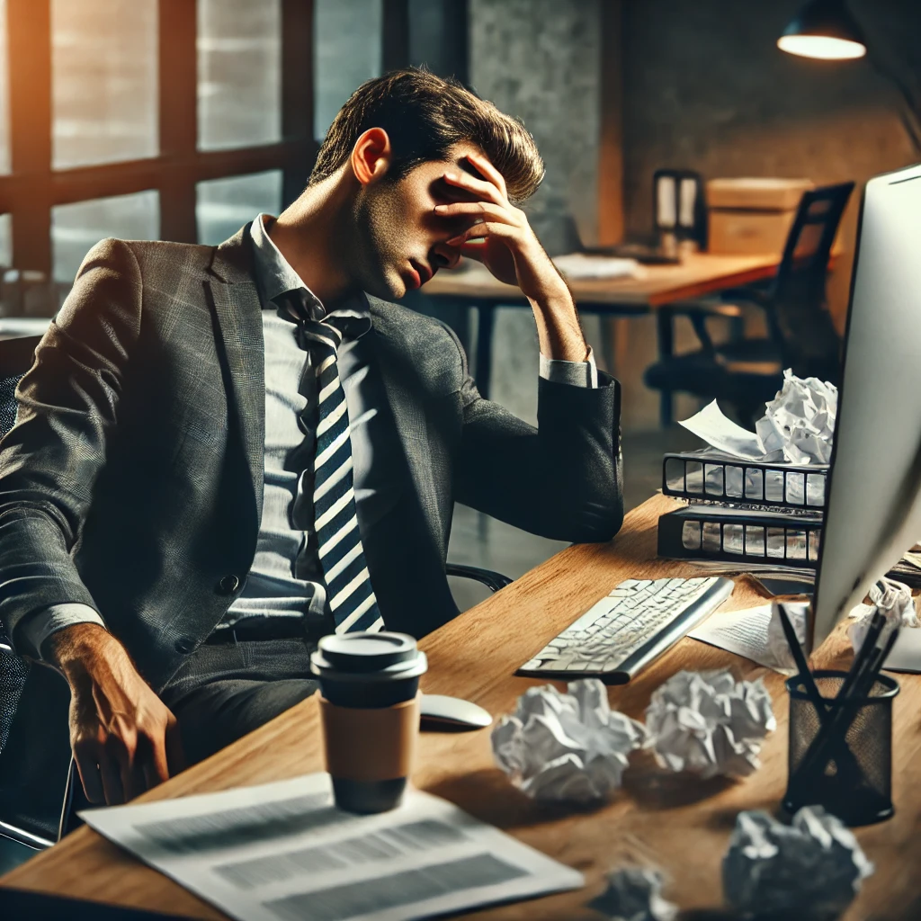 번아웃 증후군에 시달리는 직장인