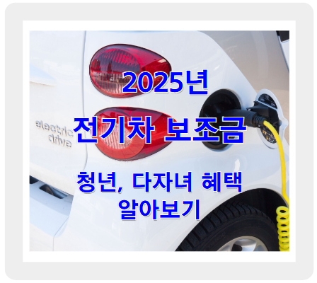 2025년 전기차 보조금 혜택 정리! 청년‧다자녀 필독