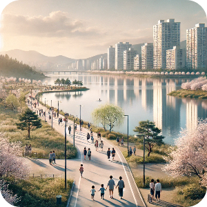 일산 호수공원 벚꽃길 이미지