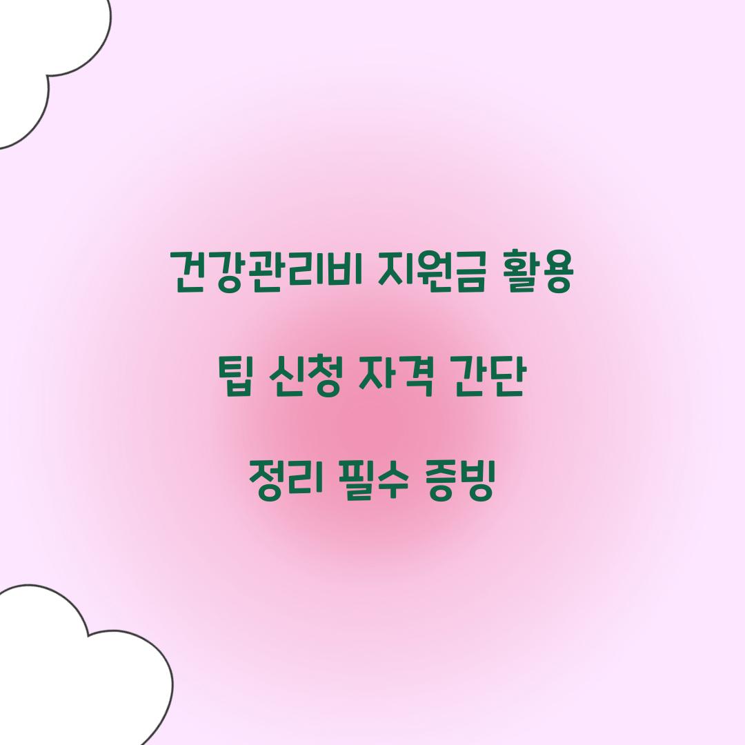 건강관리비 지원금