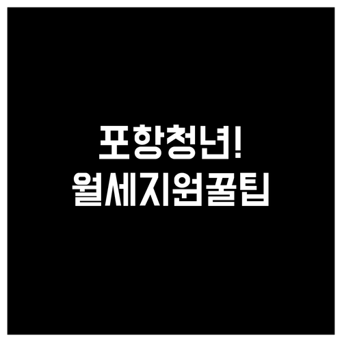 포항시 청년월세 지원 조건 자격과 서..