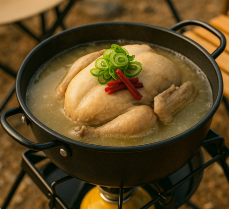 캠핑장 삼계탕 사진