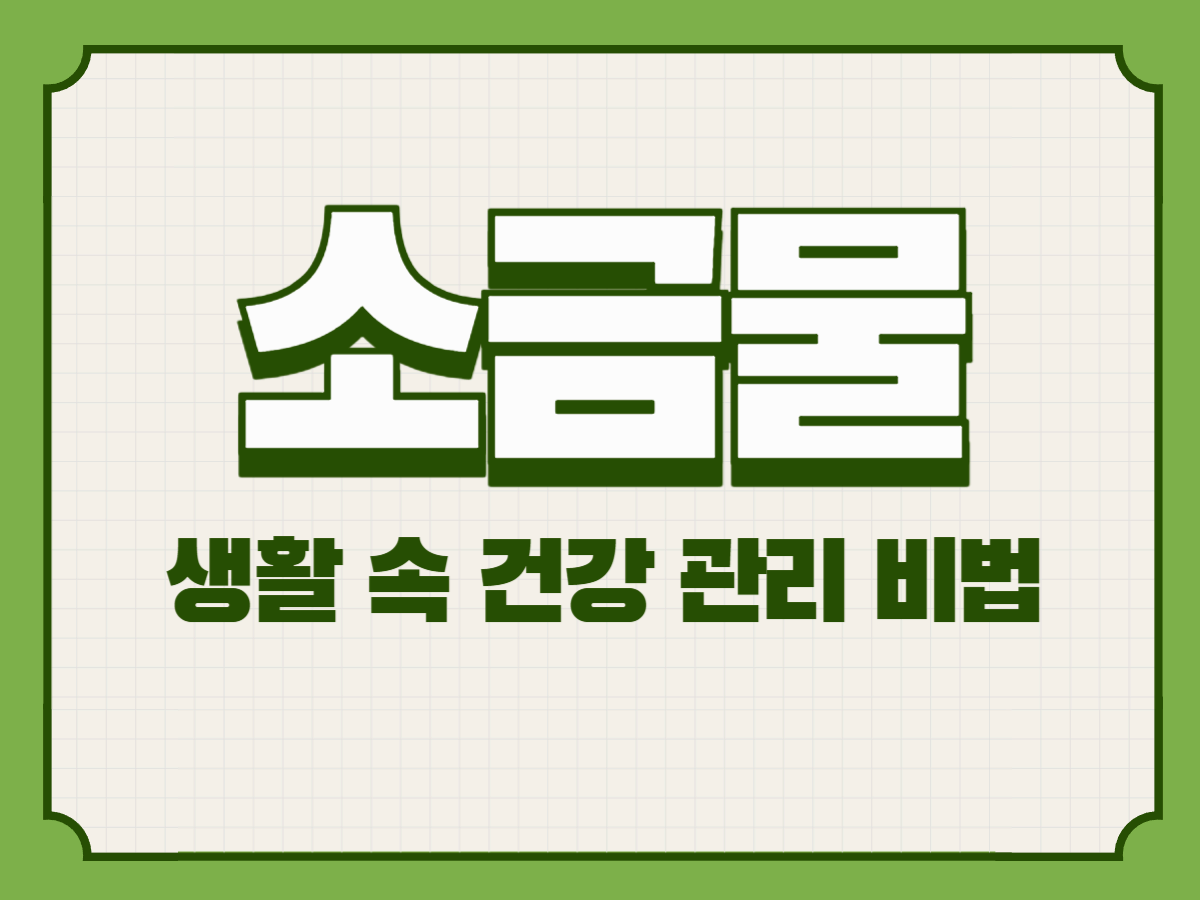 소금물 효능효과 – 생활 속 건강 관리 비법