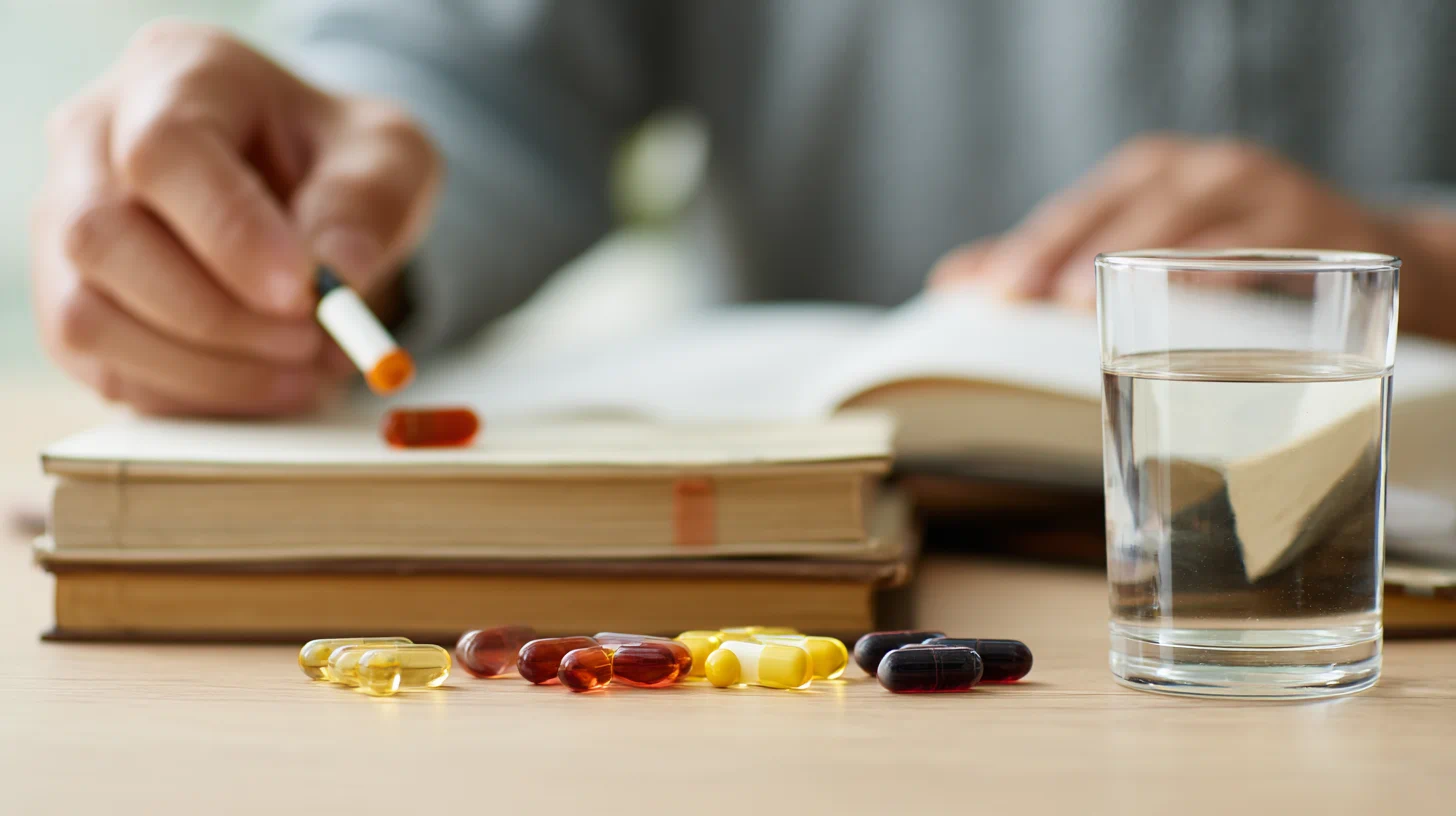 여러 종류의 안약을 비교하는 장면