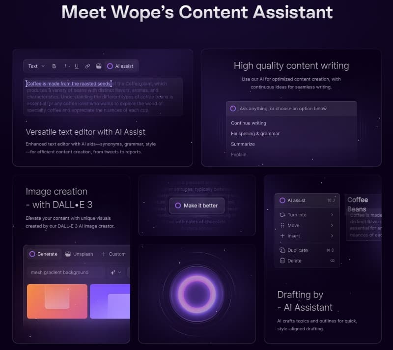 Bento 그리드 레이아웃 - wope