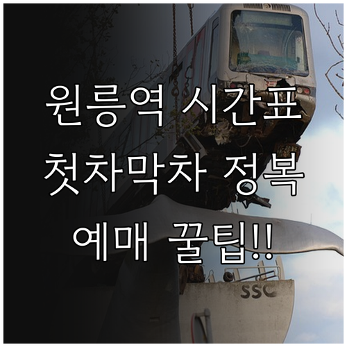 원릉역 열차 시간표와 승차권 구매 방..