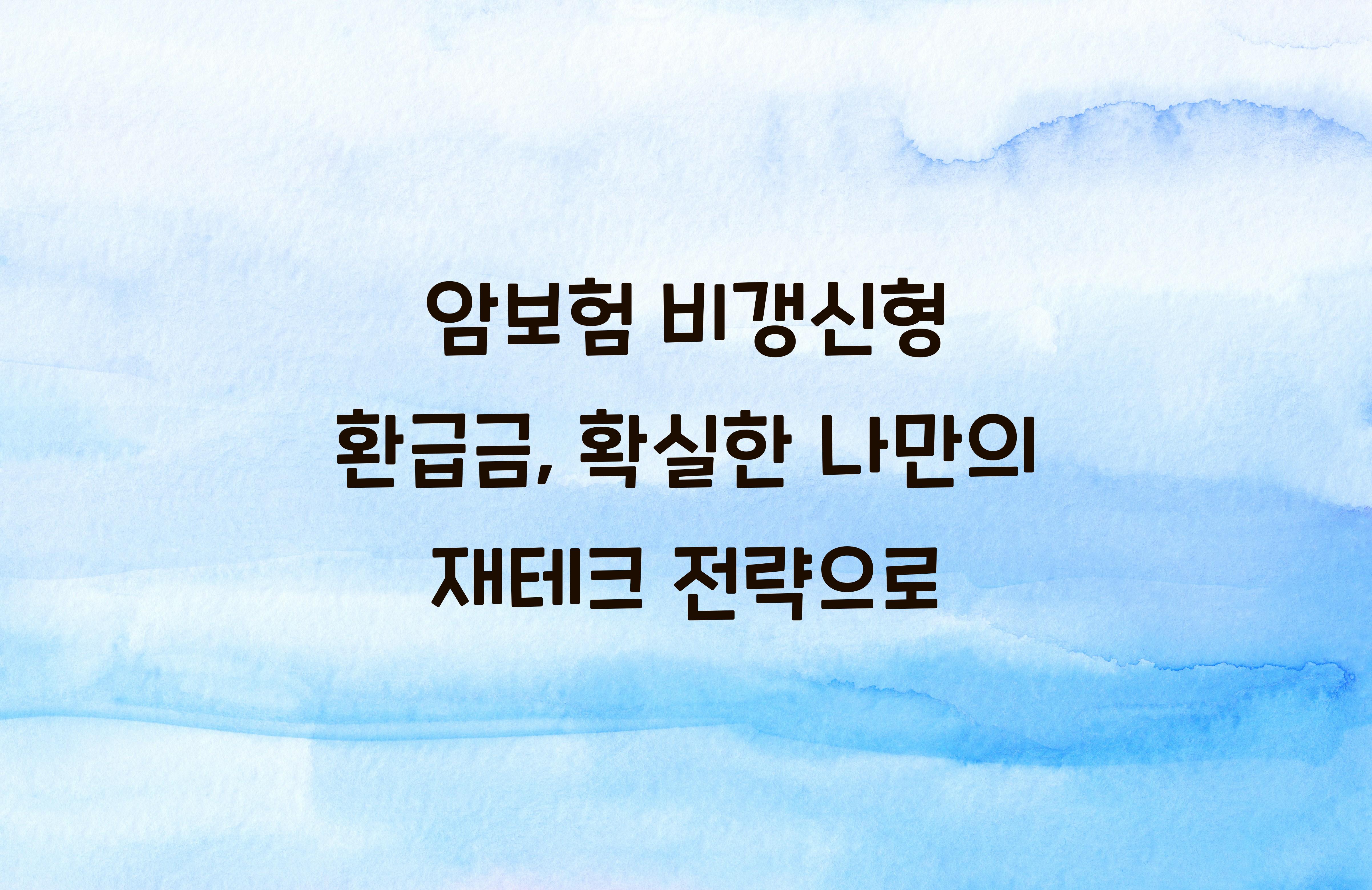 암보험 비갱신형 환급금