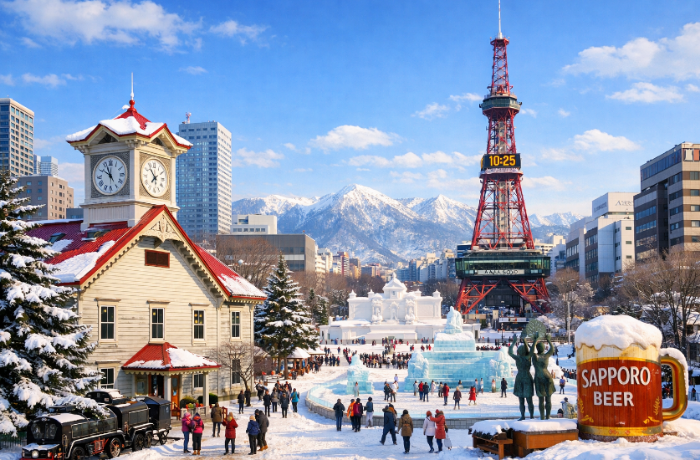 삿포로 여행 애니메이션 이미지