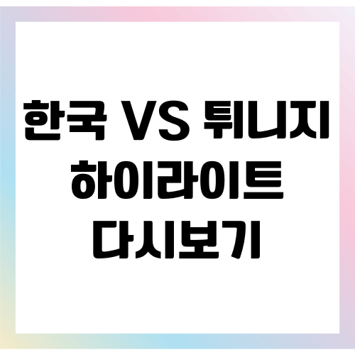 한국 튀니지 평가전