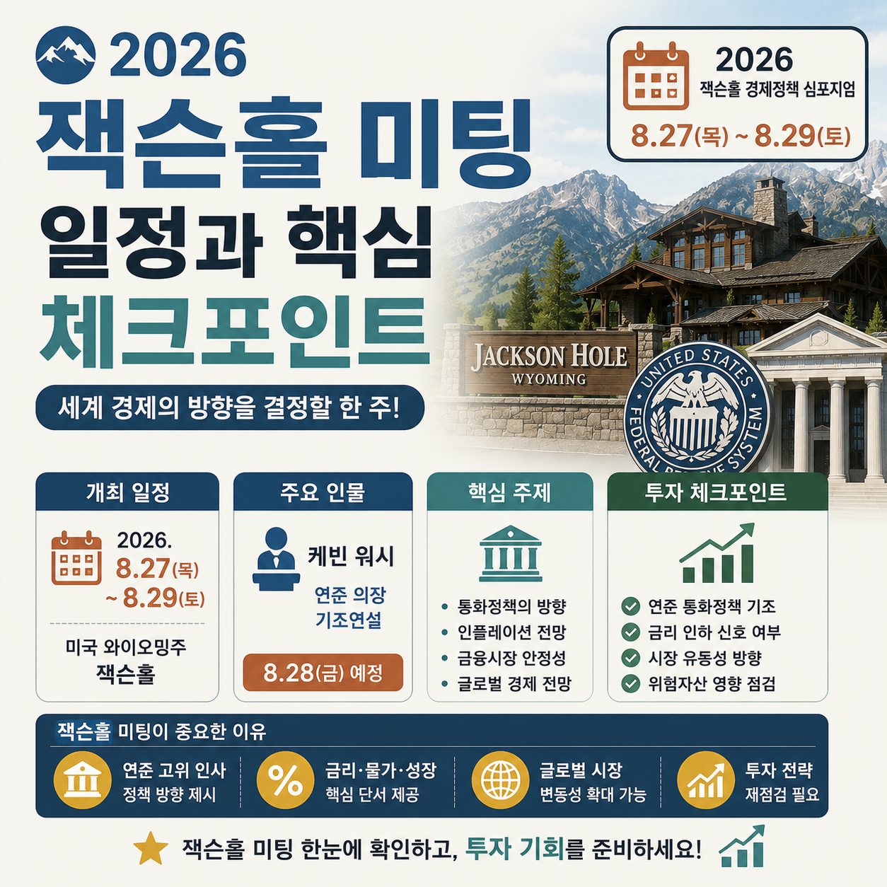 잭슨홀 미팅 일정과 체크포인트 안내 이미지