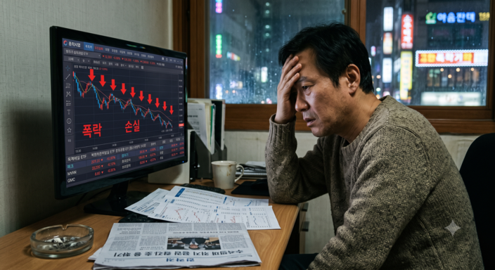 폭락에 힘들어하는 가장