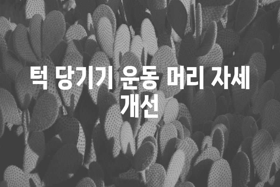 턱 당기기 운동 머리 자세 개선