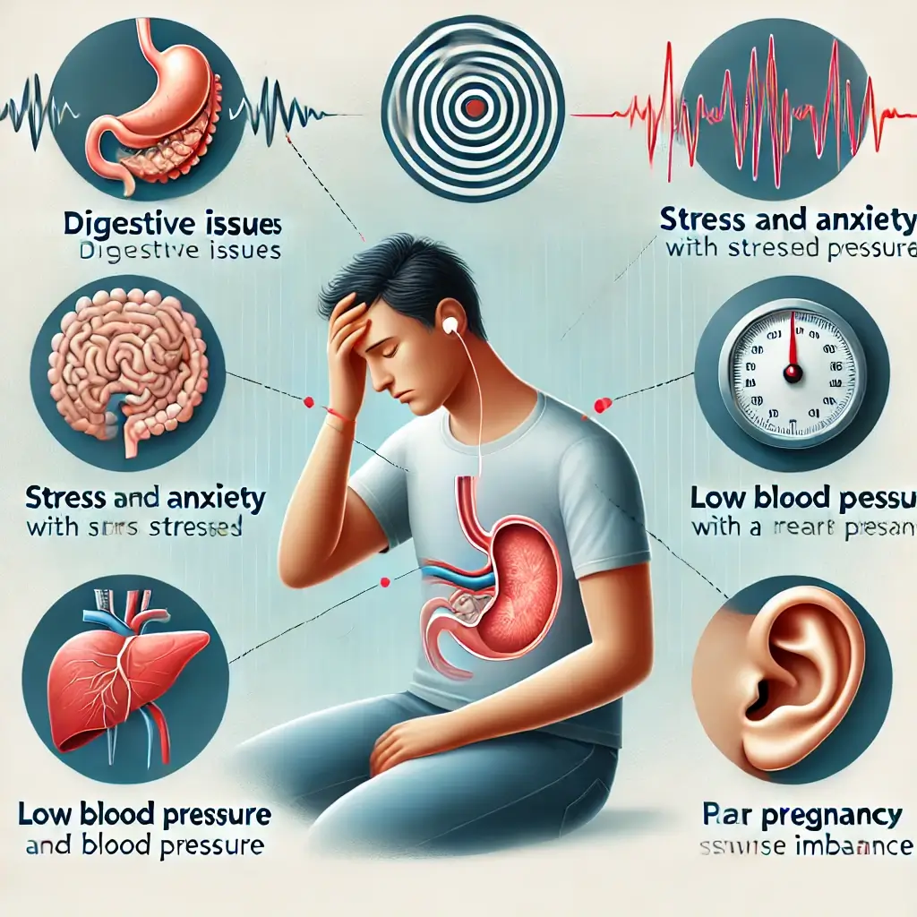 속 울렁거림, 어지럼움, 구역질 원인