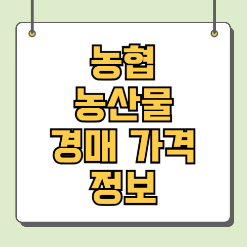 농협 농산물 경매 가격 정보