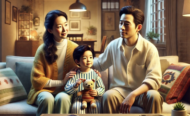 자녀를 격려하는 부모