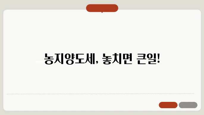 농지양도세 계산방법 총정리