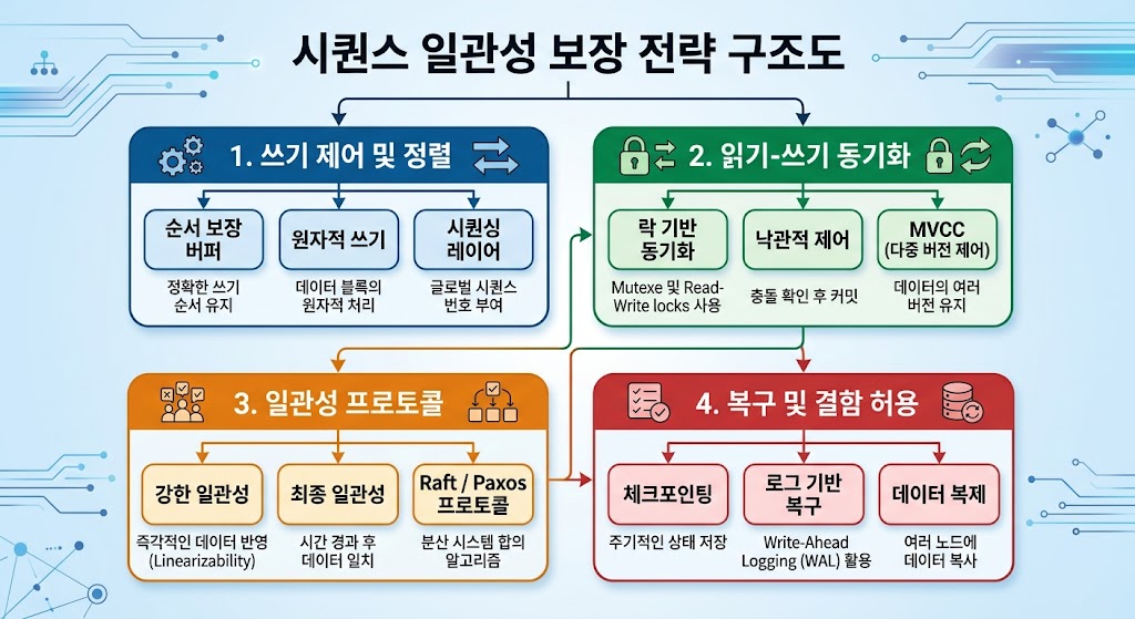 프레임 간 차이 분석과 움직임 가이드의 연동 프로세스를 설명한 시퀀스 일관성 구조도
