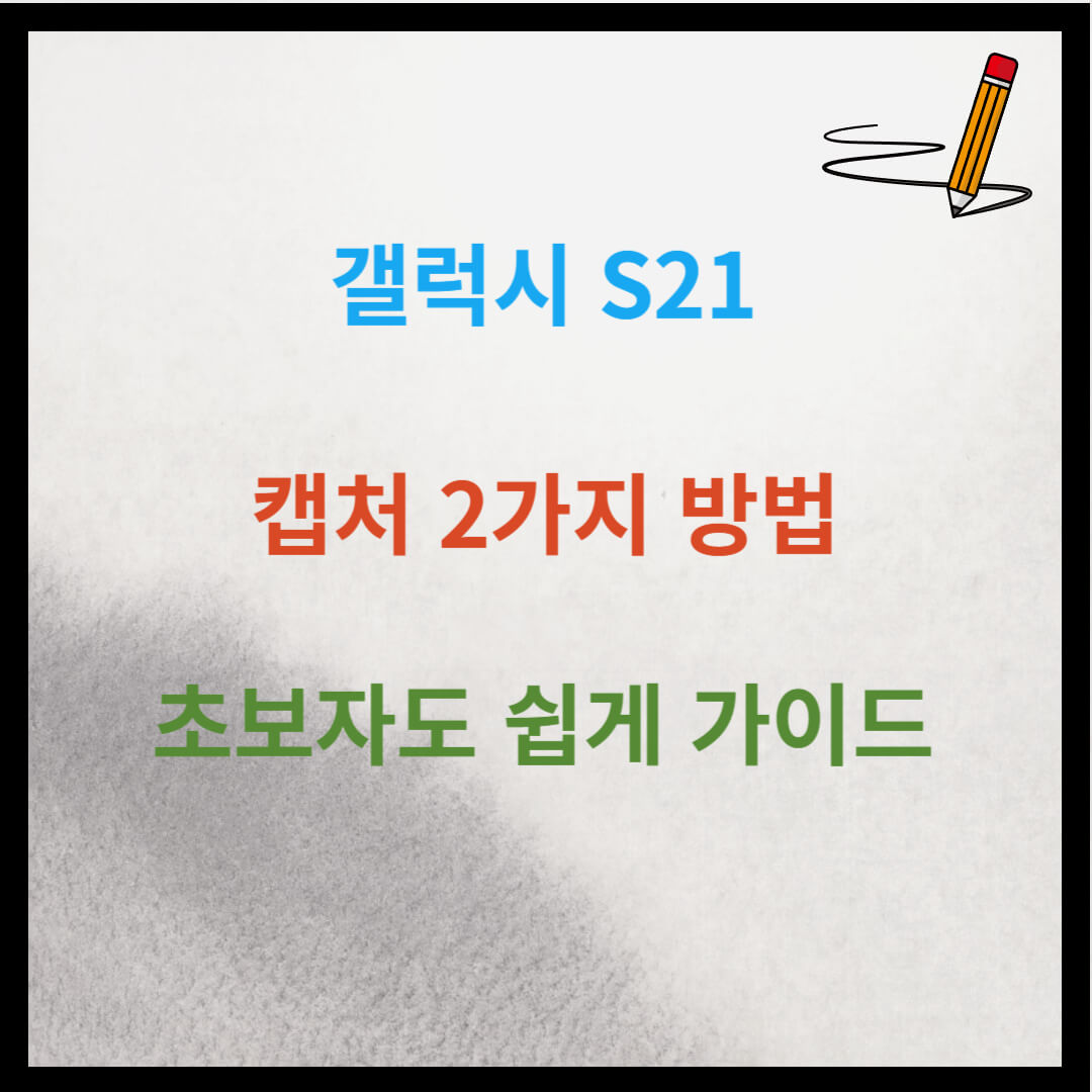 갤럭시s21 캡처방법 2가지 초보자도 쉽게 합니다.