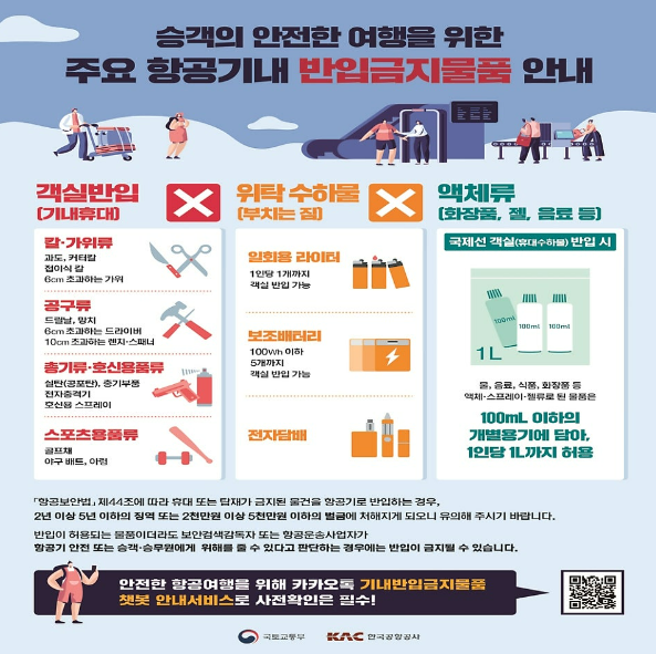 항공기내 반입금지물품