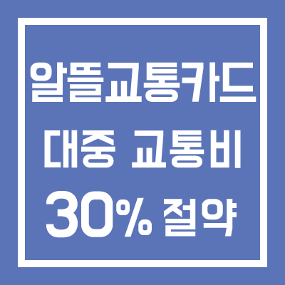 알뜰교통카드 대중교총비 30% 절약