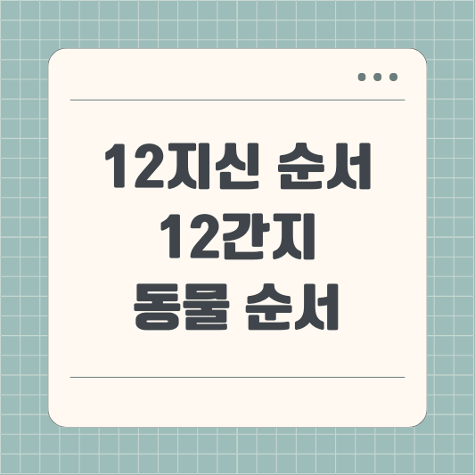 12지신 순서, 12간지 동물 순서