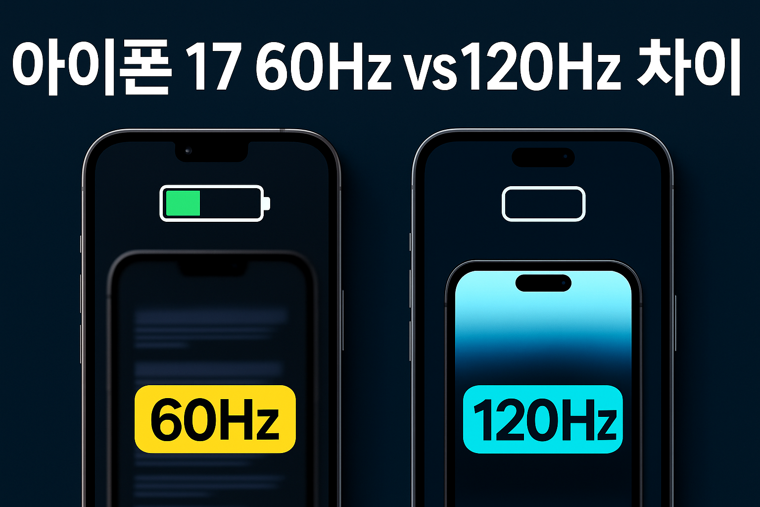 60Hz vs 120Hz 비교 &mdash; 배터리 지속과 체감 차이 요약