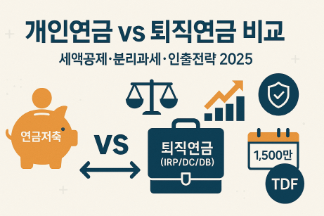 [개인 재테크 시리즈 #15] 개인연금 vs 퇴직연금 비교 : 세액공제&middot;분리과세&middot;인출전략 가이드