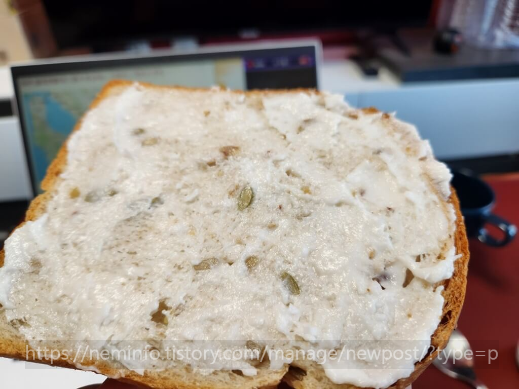 코코넛잼 바른 식빵