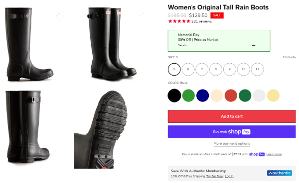 헌터 미국 공홈 레인부츠 사이트