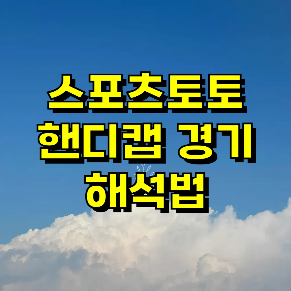 스포츠토토 핸디캡 경기 해석법