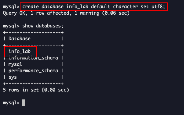 2. 데이터베이스 생성