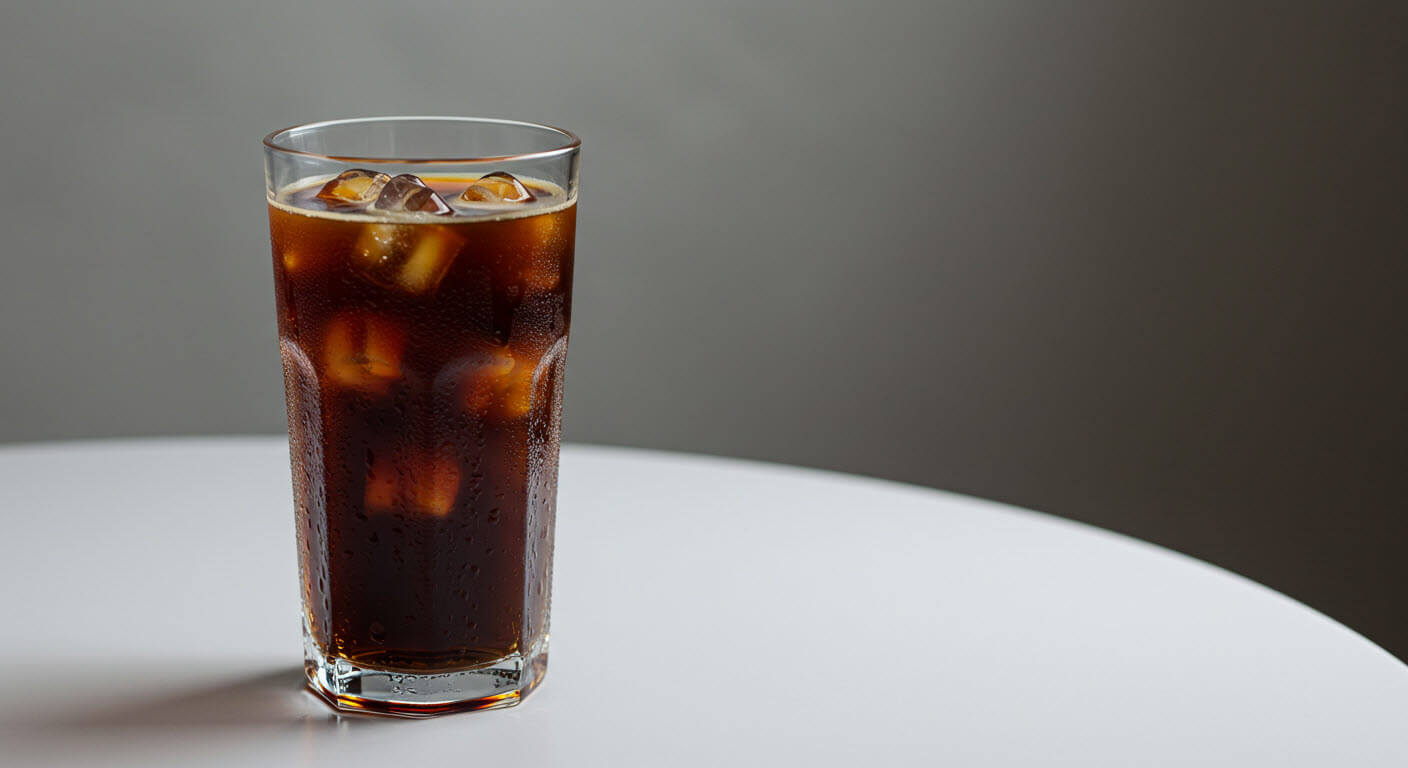 탁자위에 놓이 아이스아메리카노