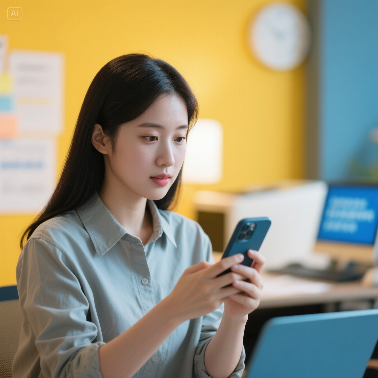 스마트폰으로 민생회복 지원금을 신청하는 모습