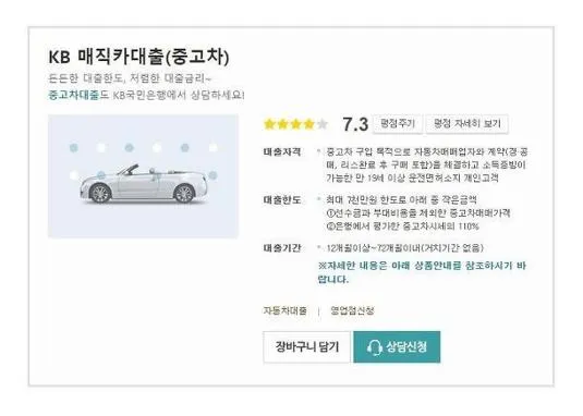 국민은행 중고차대출