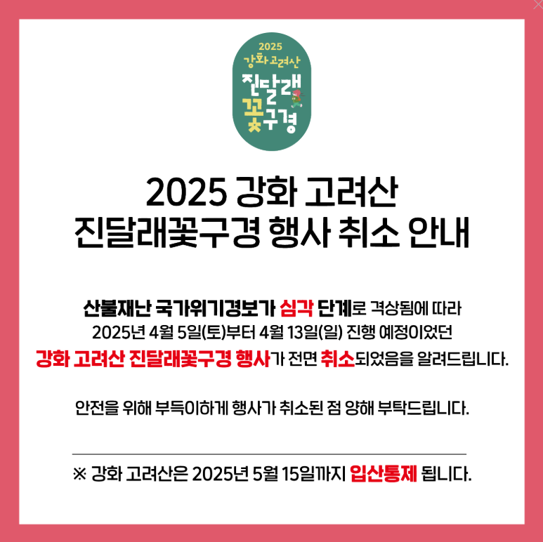 진달래축제 취소