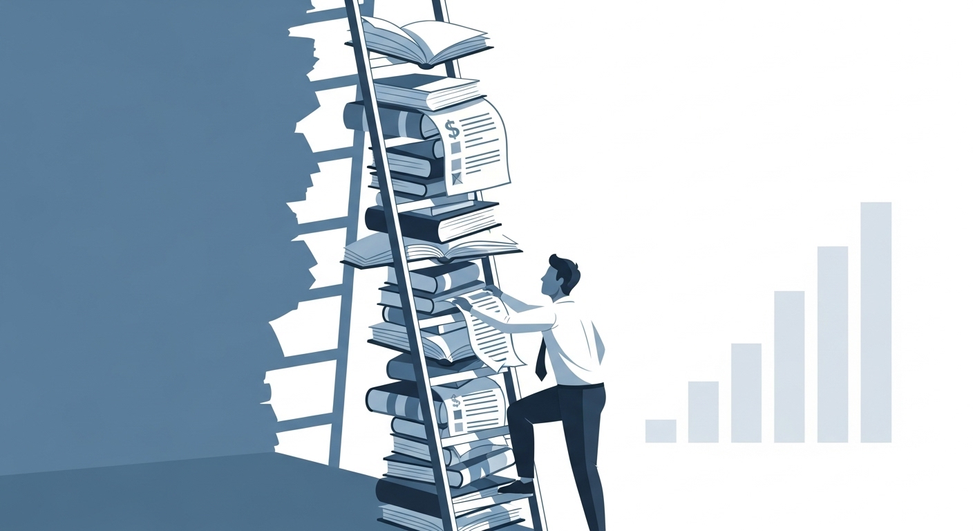 투자 학습과 장기적 관점으로 꾸준히 성장하는 모습을 상징하는 사람의 모습