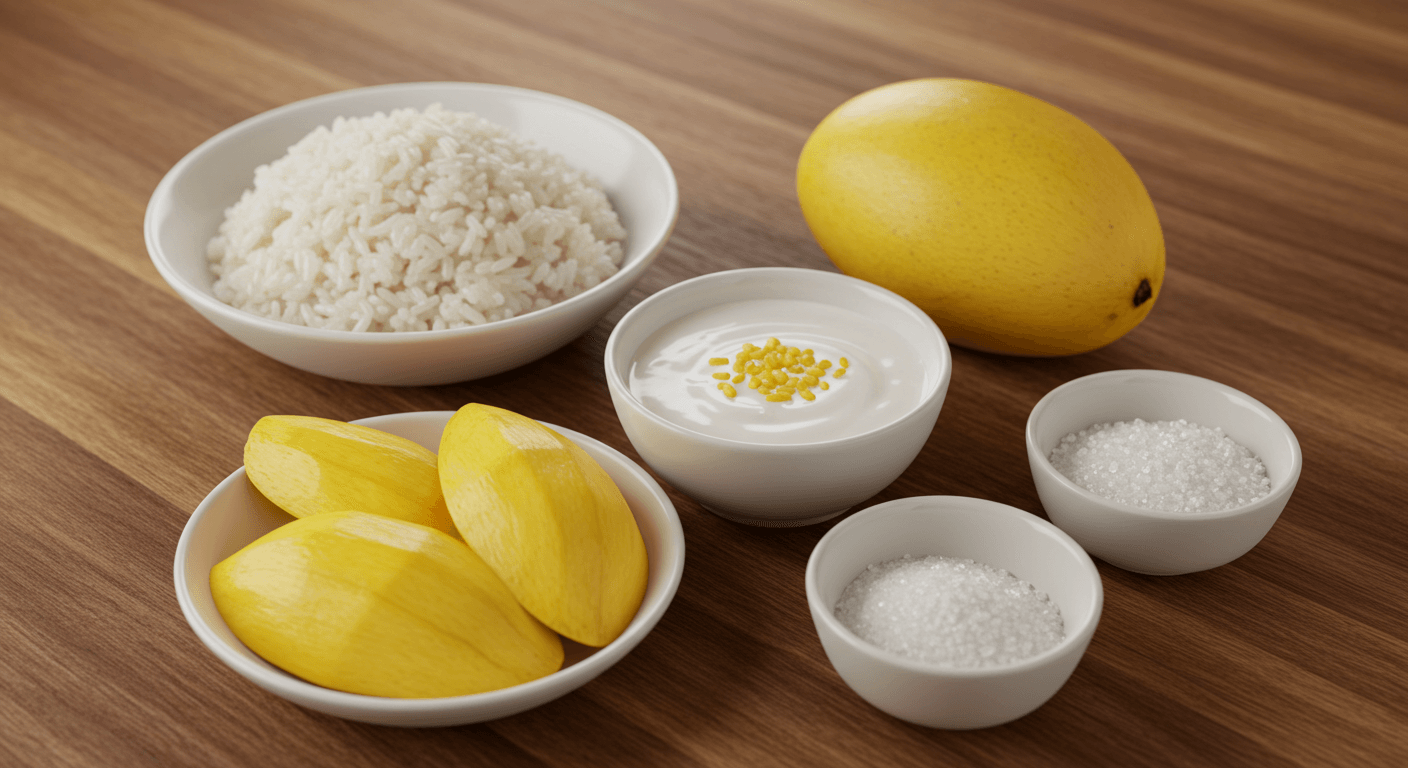 망고밥, 태국 망고밥, 타이 디저트, 찹쌀 망고밥 레시피, 코코넛밀크 디저트, 망고 디저트 만들기, 망고밥 코코넛소스