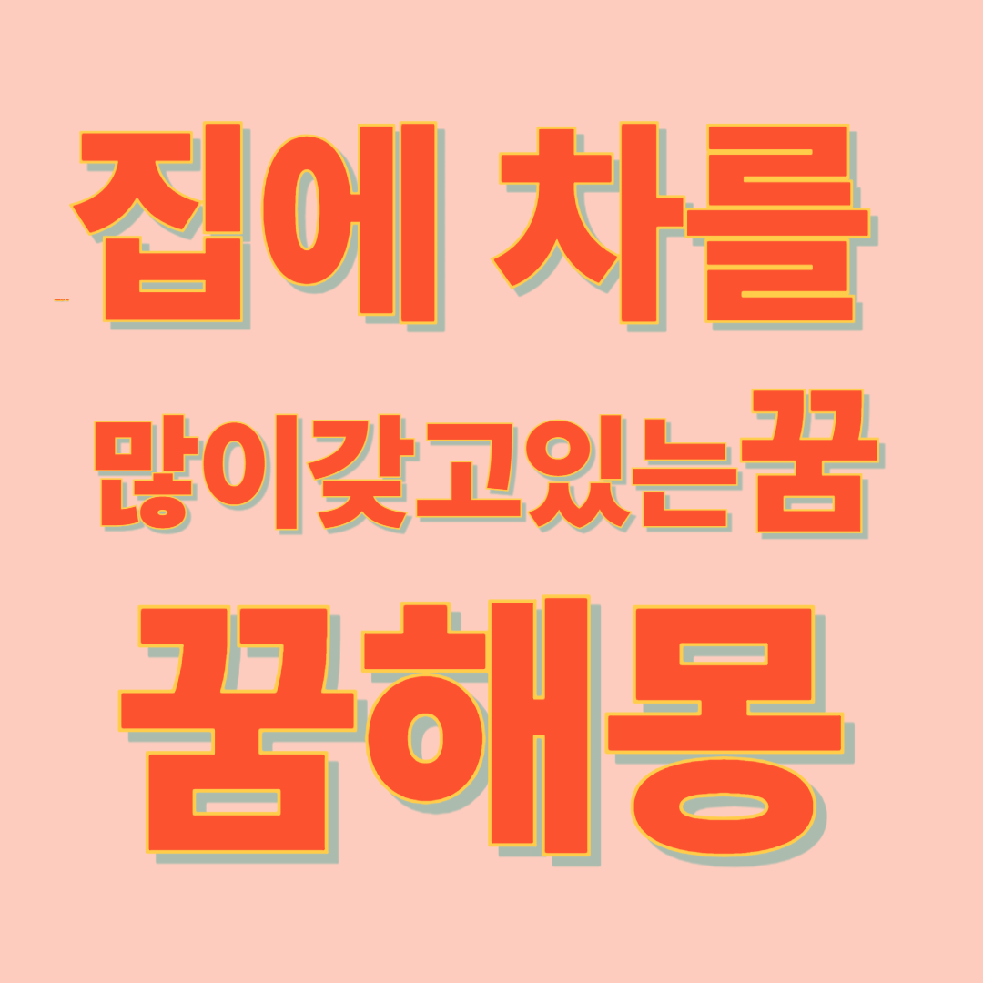 집에 차를 많이 보유한 꿈해몽
