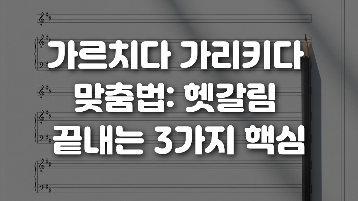 가르치다 가리키다 맞춤법 헷갈림 끝내는 3가지 핵심