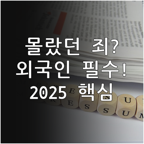 비의도적 범죄 방지 2025 외국인 ..