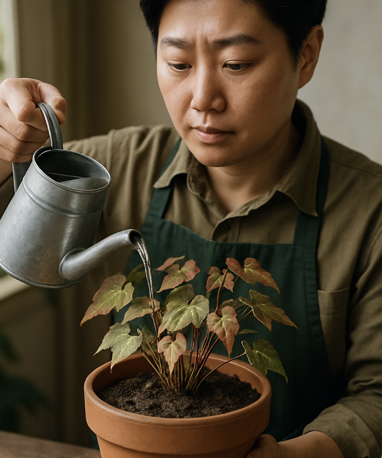 까다롭지 않은 흙과 물주기