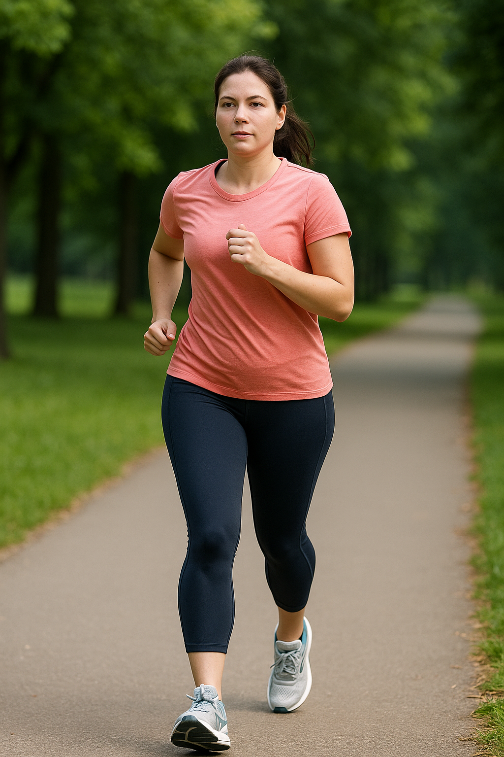 달리기하는 여자 모습