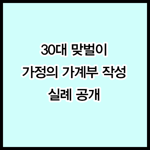 30대 맞벌이 가정의 가계부 작성 실례 공개