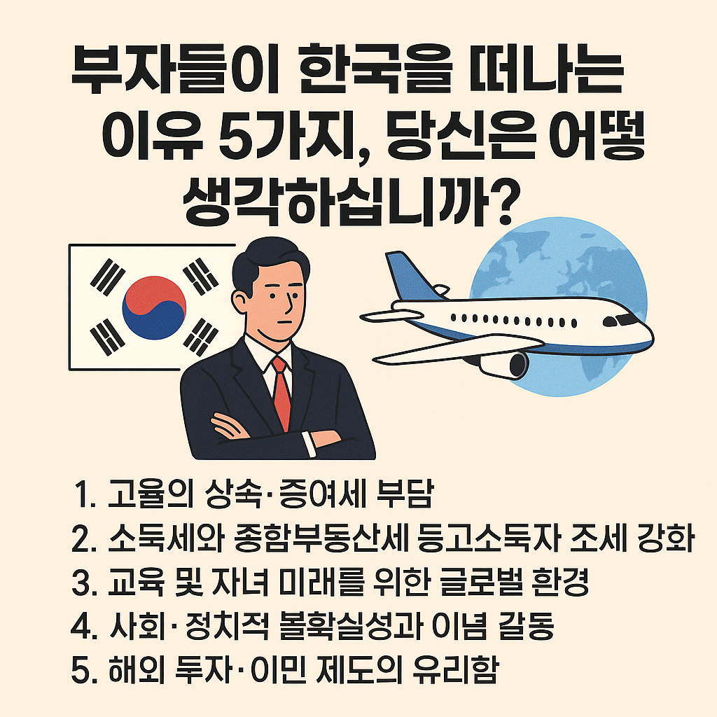 부자들이 한국을 떠나는 이유 5가지 인포그래픽