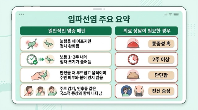 임파선염 핵심 요약표 이미지