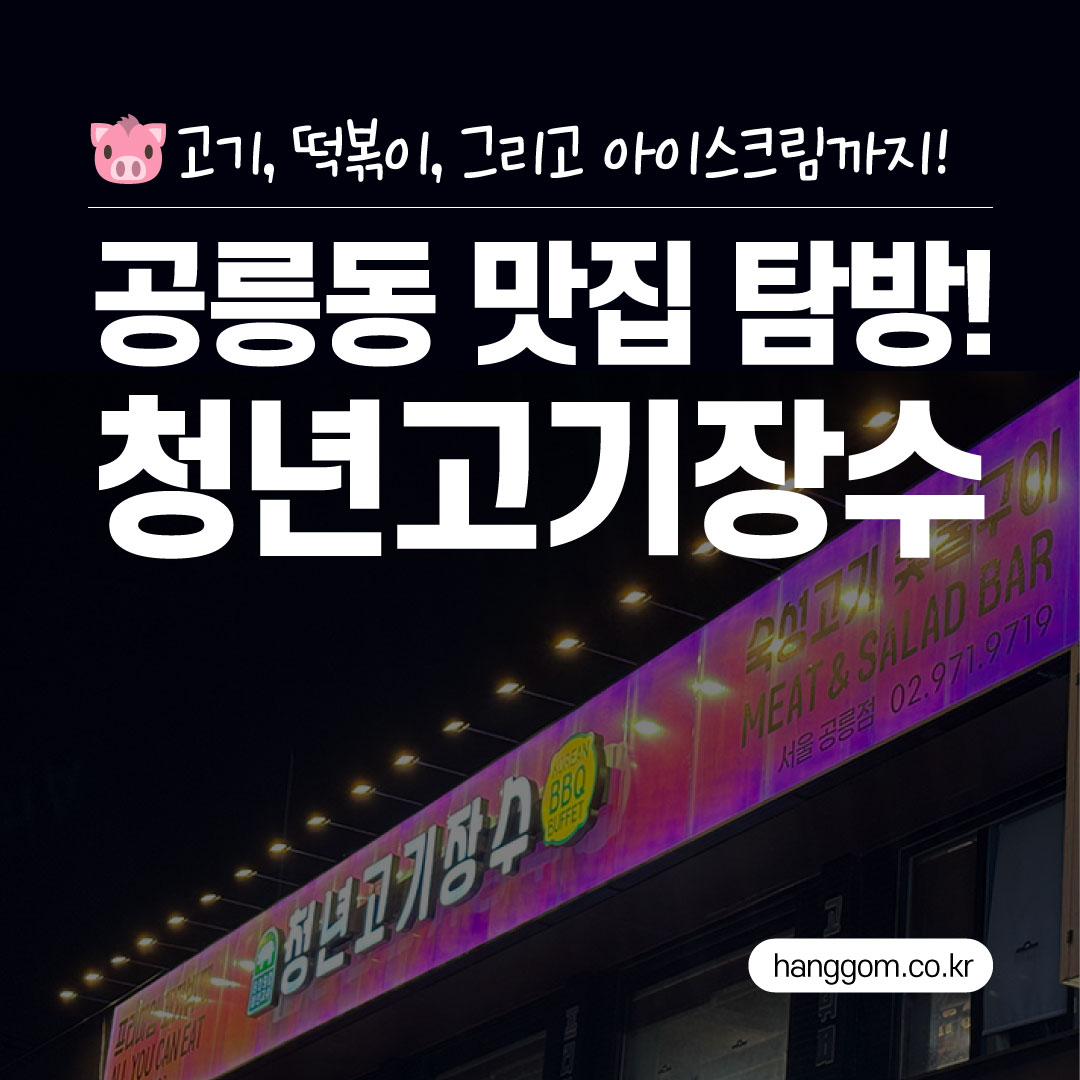 공릉동 맛집 탐방! 청년고기장수 솔직 리뷰 (삼겹살, 돼지갈비, 떡볶이, 그리고 아이스크림까지!)