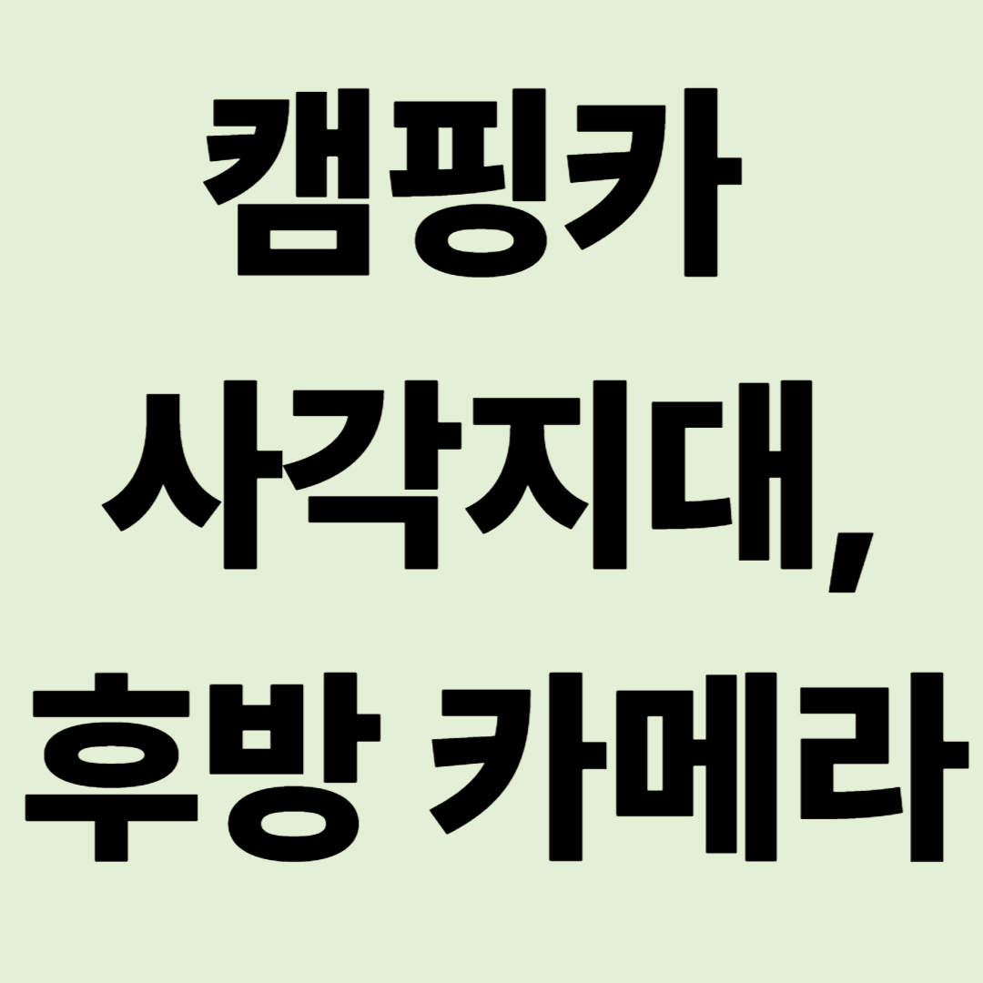 "보이지 않는 공포" 캠핑카 사각지대, 후방 카메라만으로 충분할까?