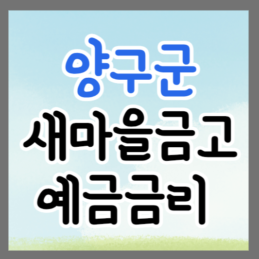 강원도 양구군 새마을금고 정기예금 금리 높은 곳 추천 ❘ 금리비교 ❘ 특판 ❘ 적금금리
